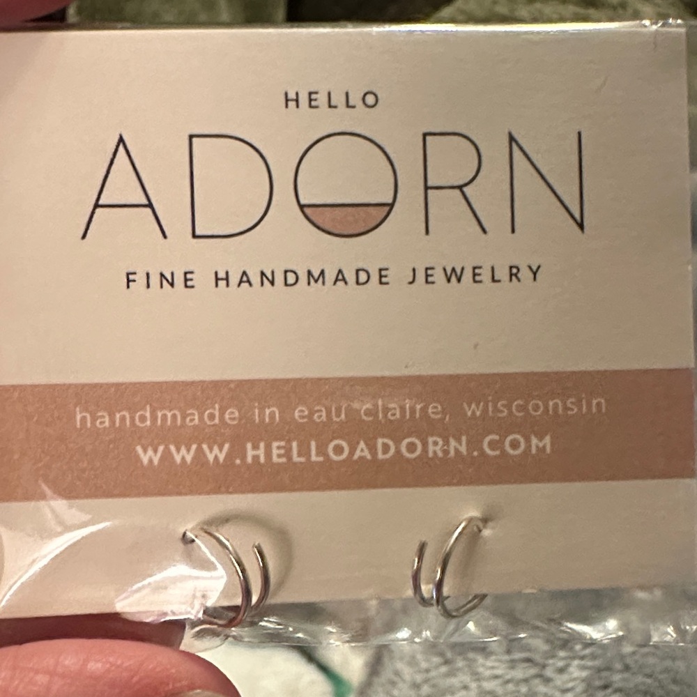 Hello Adorn Silver Hoop Earrings